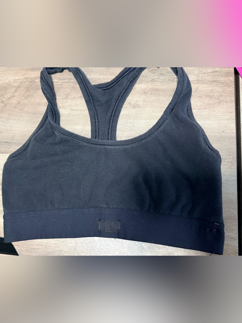 Skins Black Racerback Cotton Bra - Size M